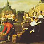 De jaarlijkse voedseluitdeling aan de armen door Maria van Pallaes (1657)