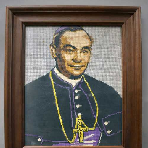 Geborduurd portret van bisschop Bekkers